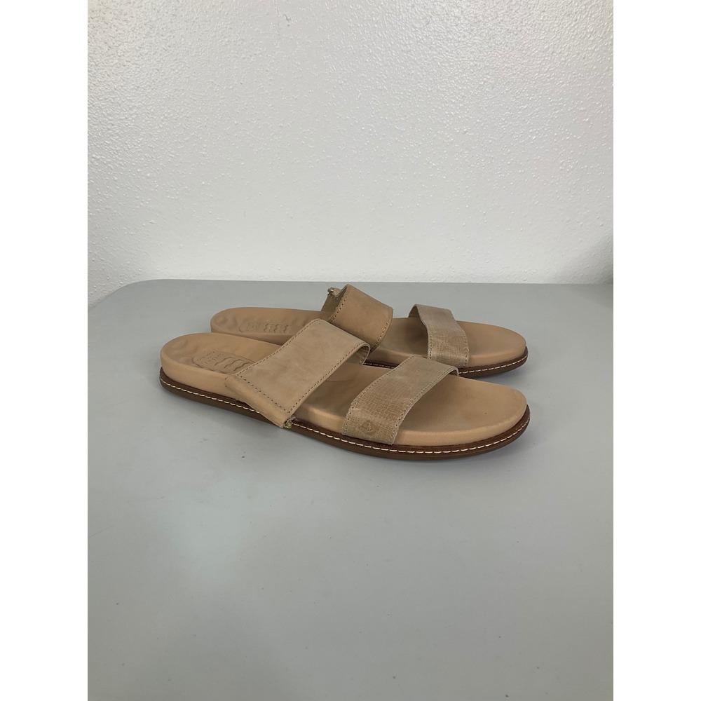 Sperry Top-Sider Plushwave Tan Leather Two Strap Slide Sandals Womens 8M